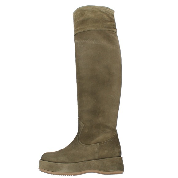 Paloma Barcelo Size 40 US 9.5 Olive Green Suede Over the Knee Platform Boots Roy - Picture 1 of 16